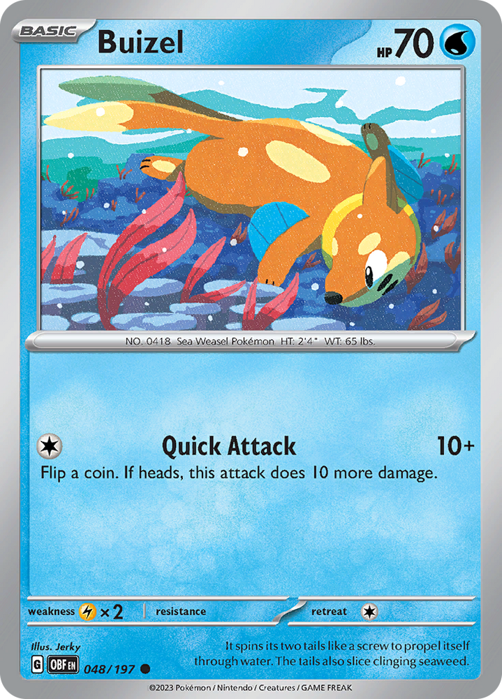 Pokemon | Buizel (048/197) [Scarlet & Violet: Obsidian Flames] | The Nerd Merchant