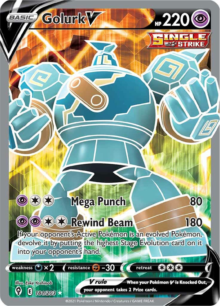 Pokemon | Golurk V (181/203) [Sword & Shield: Evolving Skies] | The Nerd Merchant