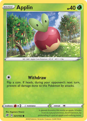 Pokemon | Applin (021/192) [Sword & Shield: Rebel Clash] | The Nerd Merchant