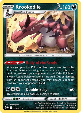 Pokemon | Krookodile (113/195) [Sword & Shield: Silver Tempest] | The Nerd Merchant