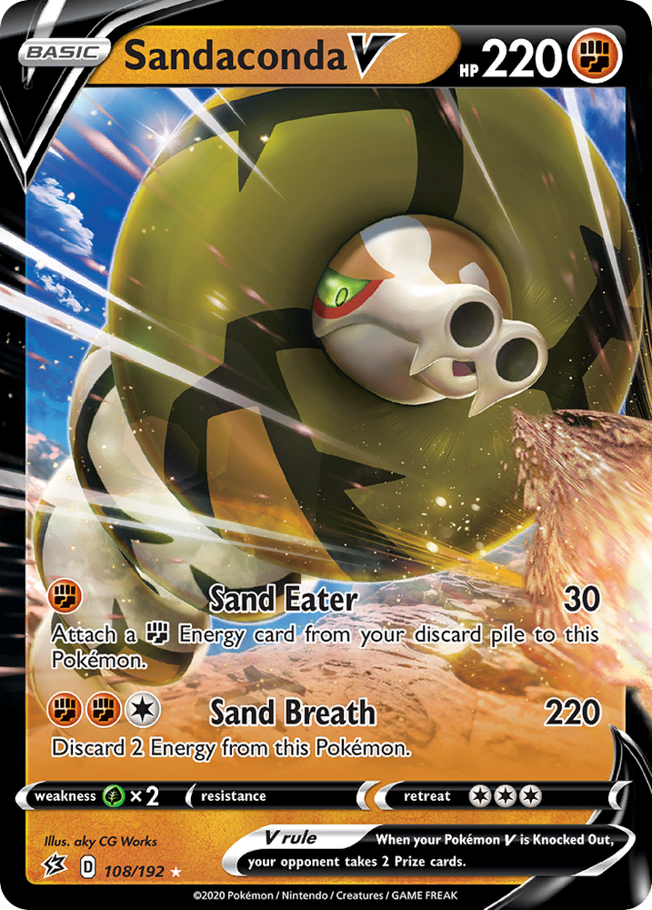 Pokemon | Sandaconda V (108/192) [Sword & Shield: Rebel Clash] | The Nerd Merchant
