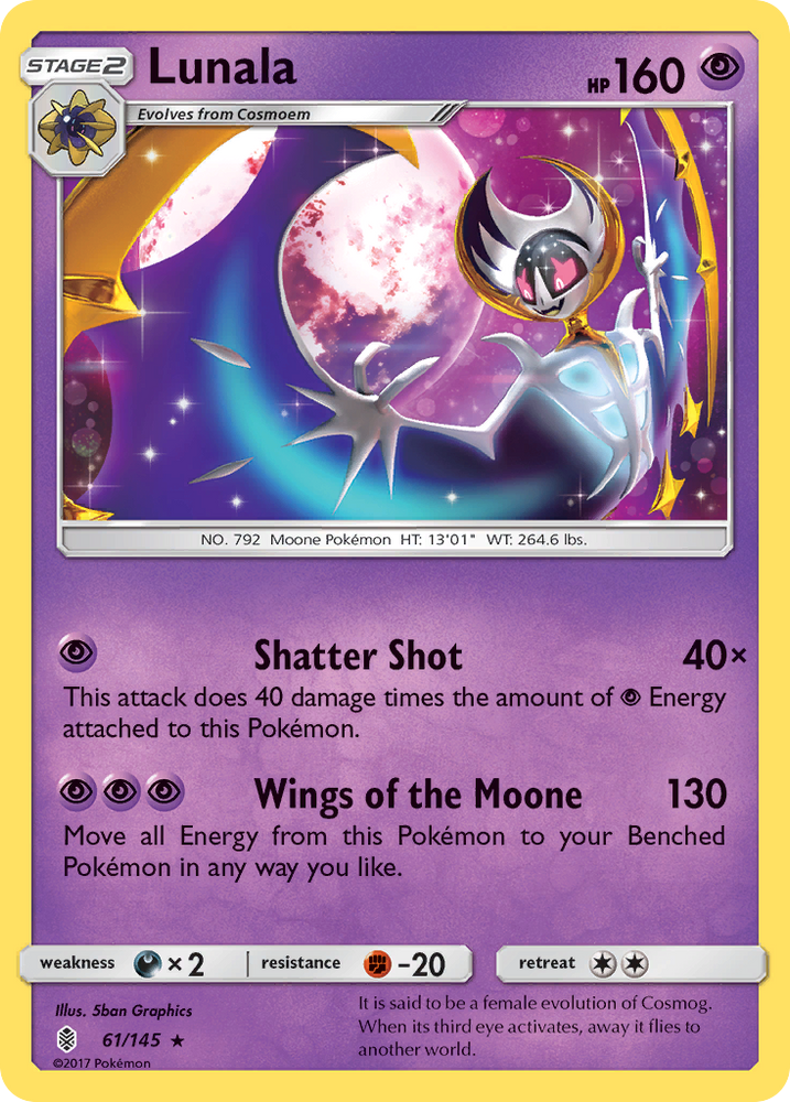 Pokemon | Lunala (61/145) [Sun & Moon: Guardians Rising] | The Nerd Merchant