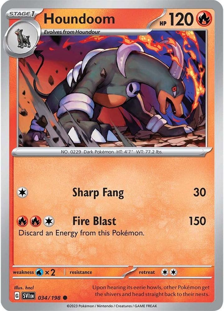 Pokemon | Houndoom (034/198) [Scarlet & Violet: Base Set] | The Nerd Merchant