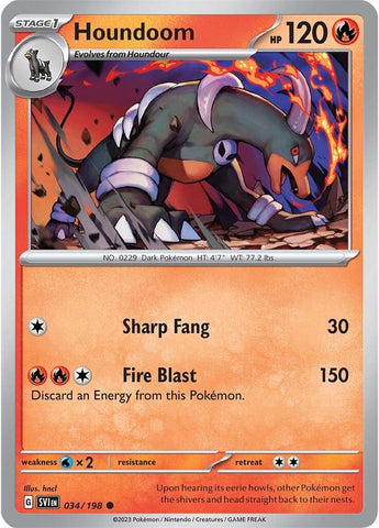Pokemon | Houndoom (034/198) [Scarlet & Violet: Base Set] | The Nerd Merchant