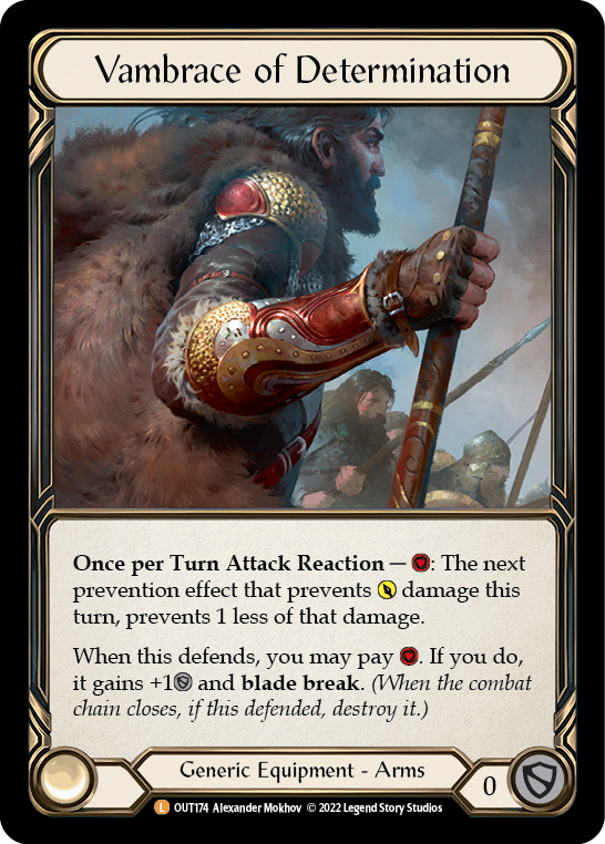 Flesh and Blood TCG | Vambrace of Determination [OUT174] (Outsiders)  Cold Foil | The Nerd Merchant