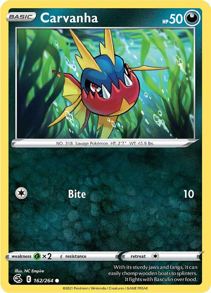 Pokemon | Carvanha (162/264) [Sword & Shield: Fusion Strike] | The Nerd Merchant
