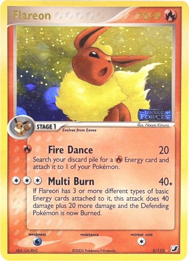 Pokemon | Flareon (5/115) (Stamped) [EX: Unseen Forces] | The Nerd Merchant