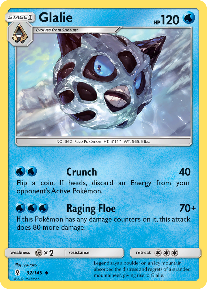 Pokemon | Glalie (32/145) [Sun & Moon: Guardians Rising] | The Nerd Merchant