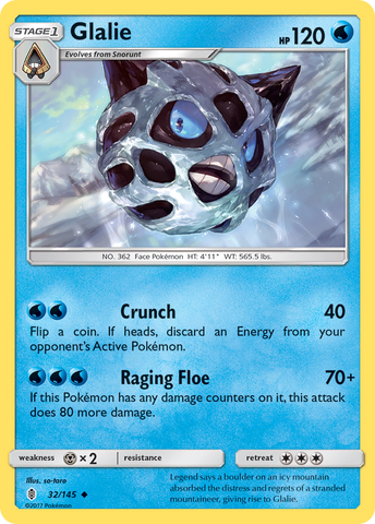 Pokemon | Glalie (32/145) [Sun & Moon: Guardians Rising] | The Nerd Merchant