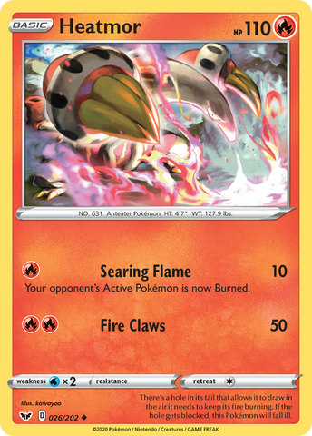 Pokemon | Heatmor (026/202) [Sword & Shield: Base Set] | The Nerd Merchant