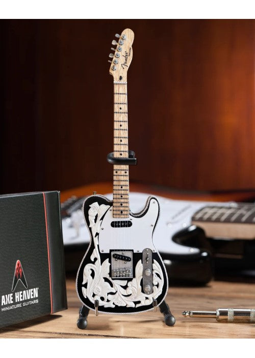 Waylon Jennings Signature Black Fender Telecaster Mini Guitar Replica