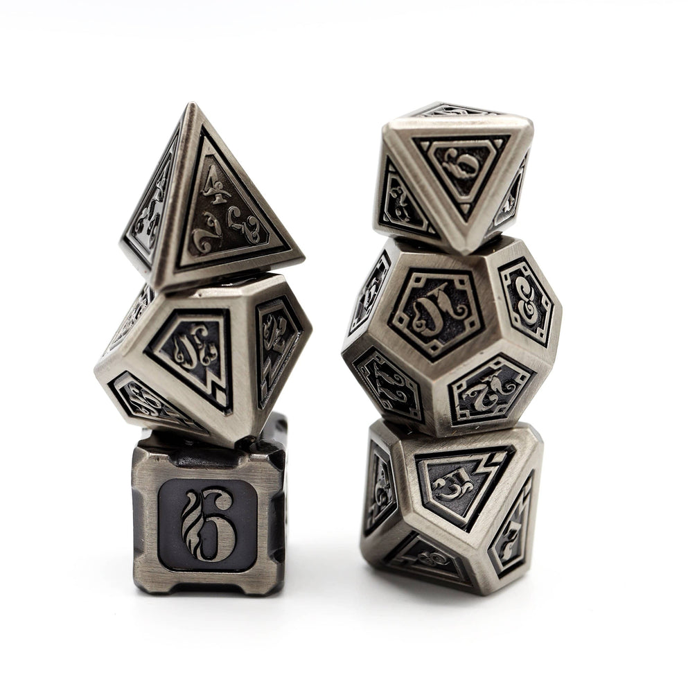 Foam Brain Games | Alchemist Metals: Iron - Metal RPG Dice Set | The Nerd Merchant