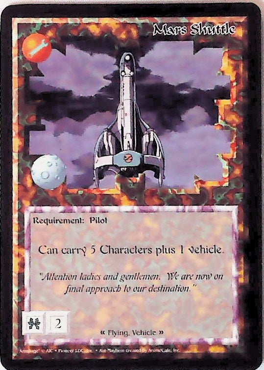 Ani-Mayhem CCG | Mars Shuttle - Set One | The Nerd Merchant