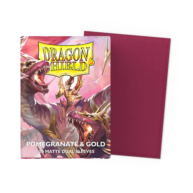 Dragon Shield 100-Count Box Dual Matte Pomegranate & Gold