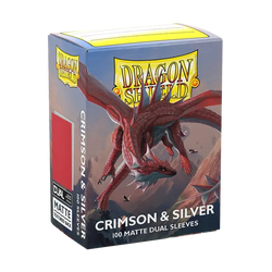 Dragon Shield 100-Count Box Dual Matte Crimson & Silver