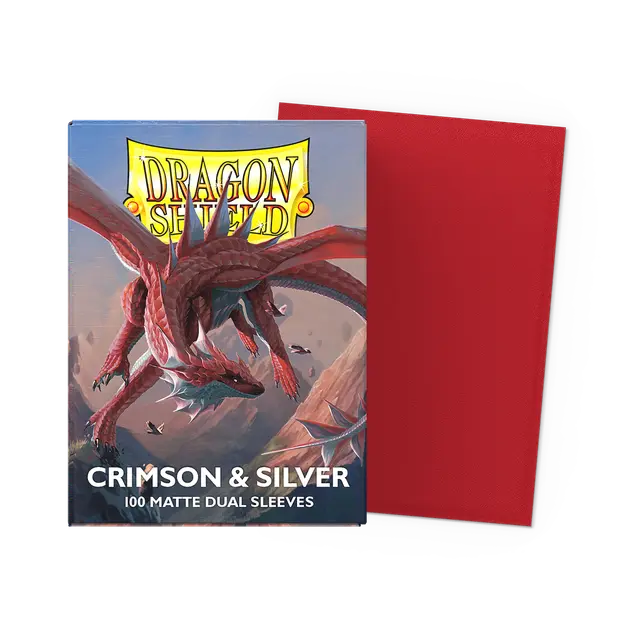 Dragon Shield 100-Count Box Dual Matte Crimson & Silver