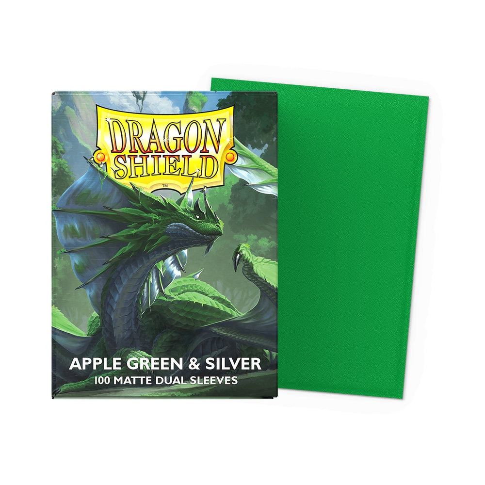 Dragon Shield 100-Count Box Dual Matte Apple Green & Silver