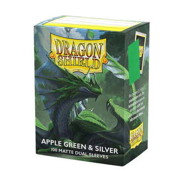 Dragon Shield 100-Count Box Dual Matte Apple Green & Silver