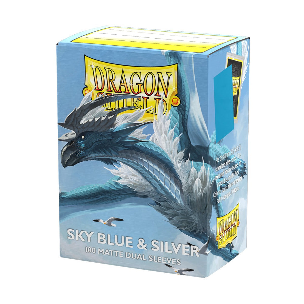 Dragon Shield 100-Count Box Dual Matte Sky Blue & Silver