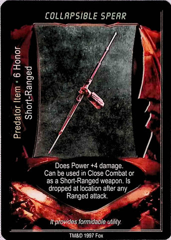 Aliens vs Predator CCG | Collapsible Spear - AVP Premiere | The Nerd Merchant