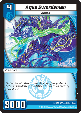 Kaijudo | Aqua Swordsman - Level 4 (15VTX) | The Nerd Merchant
