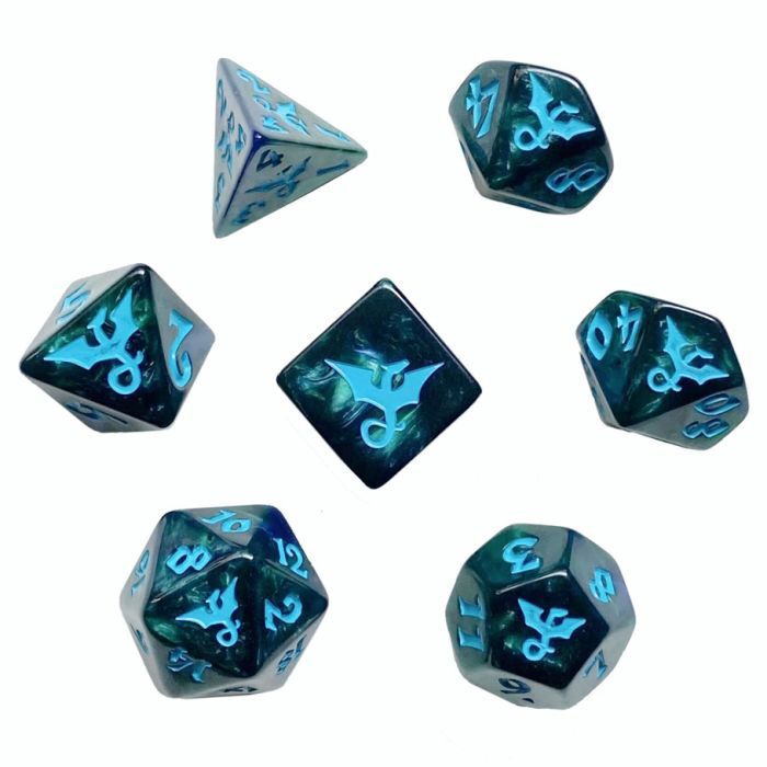 Foam Brain Games | Blue Poison Frog RPG Dice Set | The Nerd Merchant