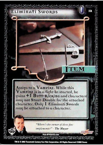 Buffy CCG | Eliminati Swords - Class of '99 Unl 12/258 | The Nerd Merchant