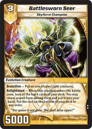 Kaijudo | Battlesworn Seer - Level 3 (13GAU) | The Nerd Merchant
