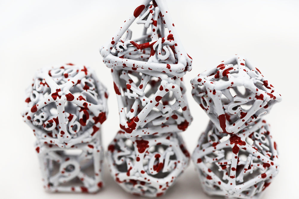 Foam Brain Games | Blood Bones - Hollow Metal RPG Dice Set | The Nerd Merchant