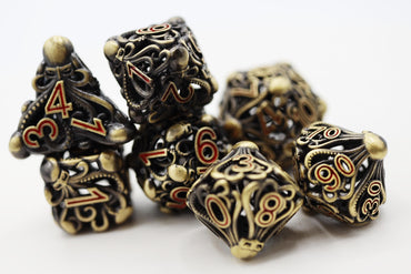 Foam Brain Games | Mind Eater: Bronze - Hollow Metal RPG Dice Set | The Nerd Merchant