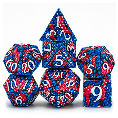 Foam Brain Games | Dragon Scale: Coral Reef - Metal RPG Dice Set | The Nerd Merchant