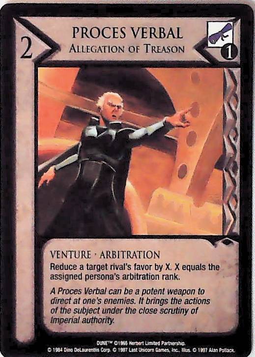 Dune CCG | Process Verbal, Allegation of Treason - Eye of the Storm | The Nerd Merchant