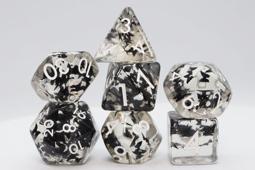 Foam Brain Games | Butterfly Kiss - Black RPG Dice Set | The Nerd Merchant