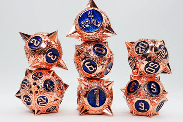 Meteor Storm: Copper-Lit Space - Metal RPG Dice Set