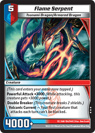 Kaijudo | Flame Serpent - Level 5 (13GAU) | The Nerd Merchant