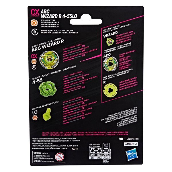 Beyblade X Arc Wizard R 4-55LO CX Multicolor Starter Pack Set