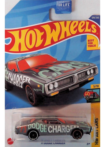 Hot Wheels | '71 Dodge Charger #109 (HW Art Cars) - Silver [EUC] | The Nerd Merchant