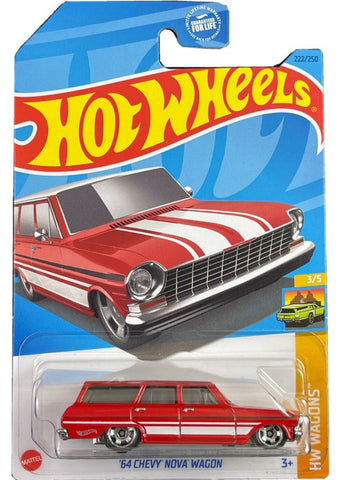Hot Wheels | ’64 Chevy Nova Wagon (HW Wagons) - Red [NIP] | The Nerd Merchant