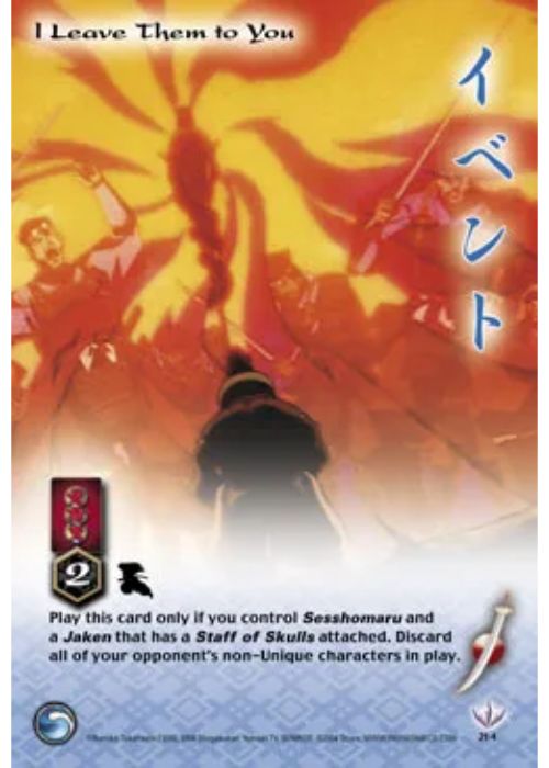 InuYasha TCG | I Leave Them to You (Foil)  - Tetsusaiga 1st Ed #214 | The Nerd Merchant