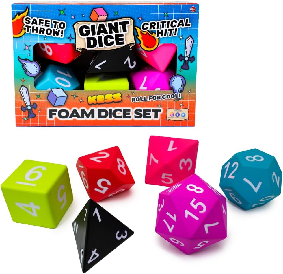 6CT Big Box Combo Oversized Foam Dice Set
