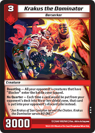 Kaijudo | Krakus the Dominator - Level 3 (13GAU) | The Nerd Merchant
