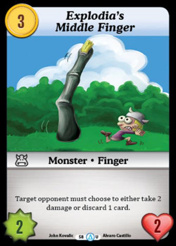 Munchkin CCG | Explodia's Middle Finger - Season 1 #58/313 | The Nerd Merchant