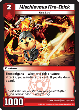 Kaijudo | Mischievous Fire-Chick - Level 2 (15VTX) | The Nerd Merchant