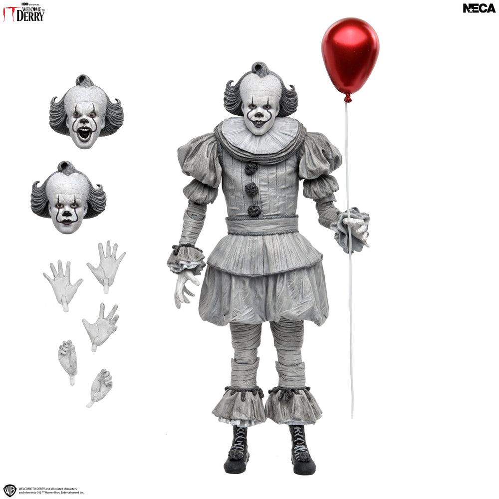 Welcome to Derry - 7 in Scale Action Figure - Ultimate Black & White Pennywise
