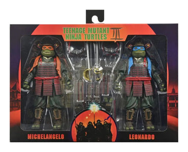 NECA Teenage Mutant Ninja Turtles 3 - Leonardo and Michelangelo 7" Scale Action Figures (2-Pack)