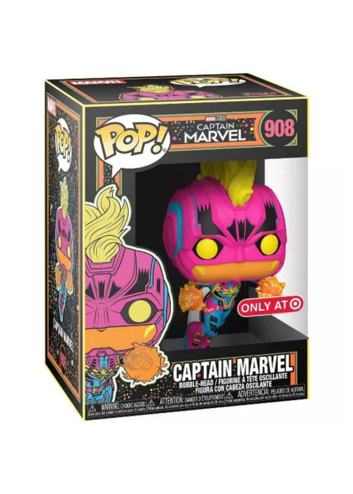 Funko Pop | Captain Marvel (Blacklight) [Target] - Marvel #908 [EUC] | The Nerd Merchant