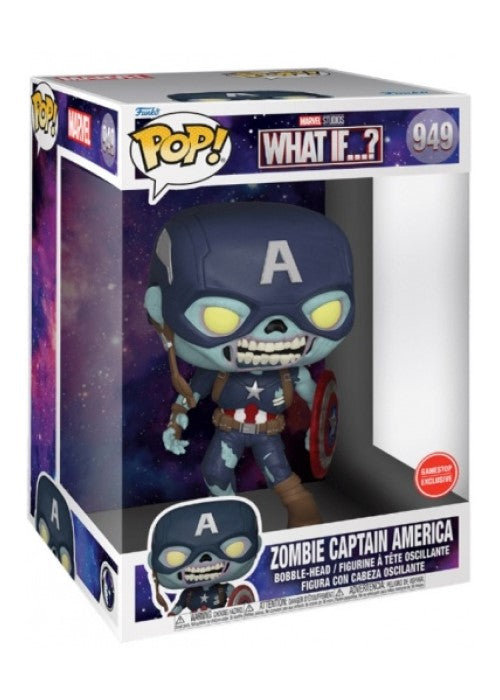 Funko Pop | Zombie Captain America [Game Stop] (10-Inch) - What If...? #949 [EUC] | The Nerd Merchant