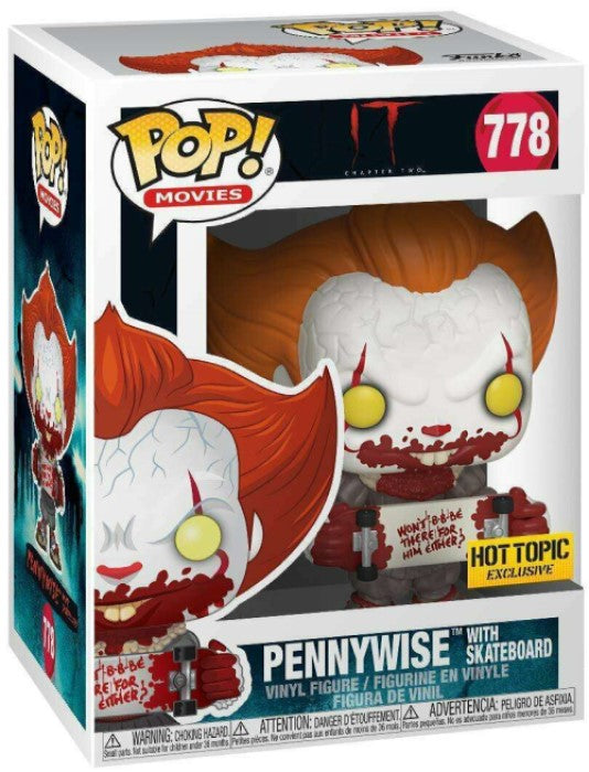 Funko Pop | Pennywise (With Skateboard) [Hot Topic] - IT #778 [EUC] | The Nerd Merchant