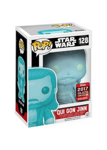 Funko Pop | Qui Gon Jinn (Glows in the Dark) [Galactic Convention] - Star Wars #128 [EUC] | The Nerd Merchant