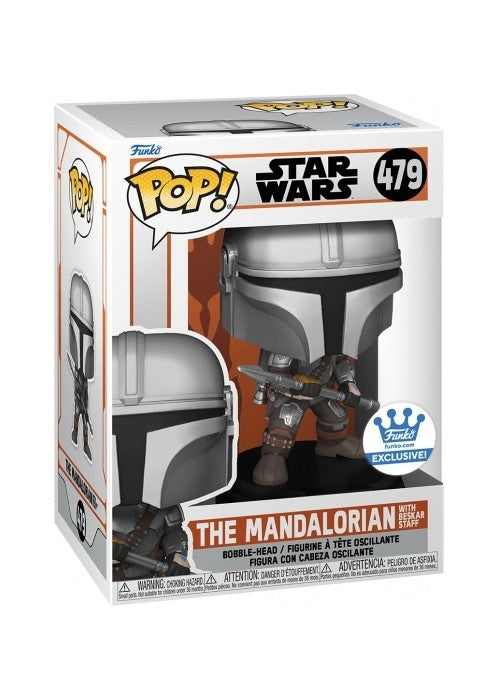 Funko Pop | The Mandalorian With Beskar Staff [Funko] - Star Wars #479 [EUC] | The Nerd Merchant